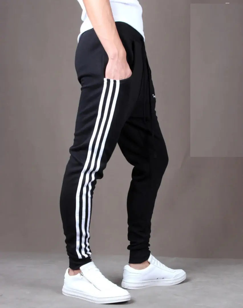 Black Polyester Blend Joggers