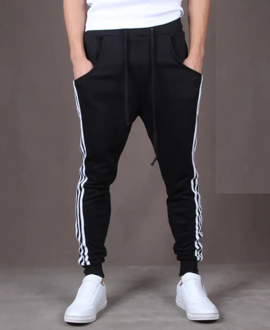 Black Polyester Blend Joggers