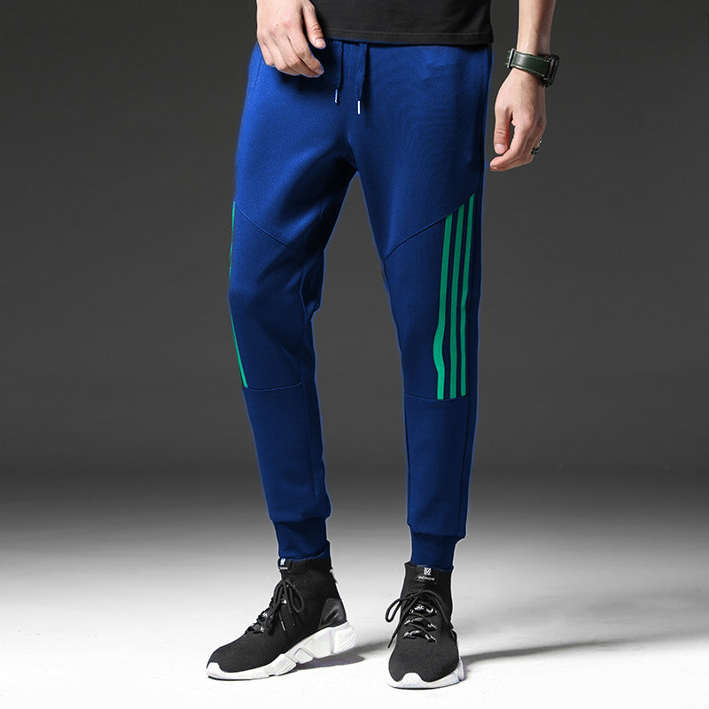 Blue Striped Polyester Trendy Joggers