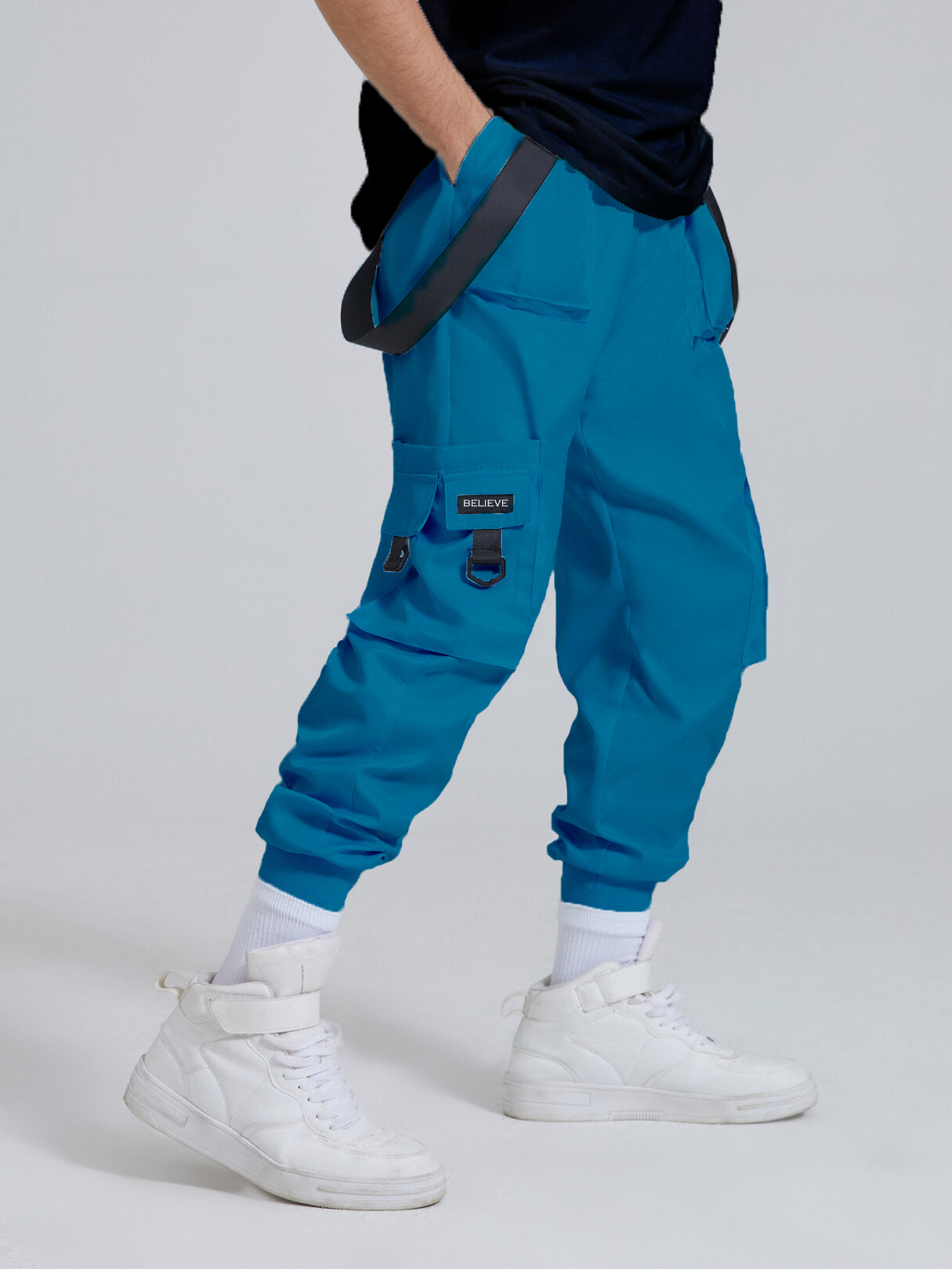 Joggers Park Mens Accessorized Tech Wear Pants