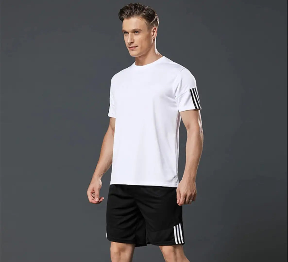Men's Multicolored Sports T Shirt Shorts Set