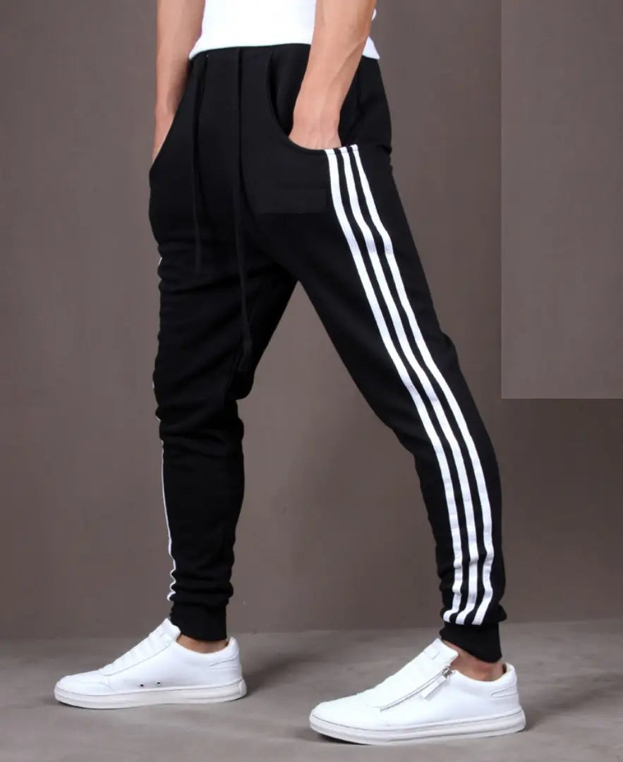 Black Polyester Blend Joggers