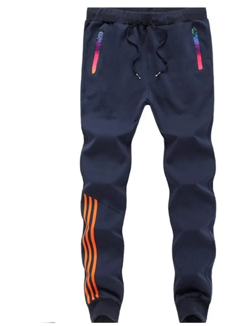 Men's Navy Blue Polyester Blend Self Pattern Slim Fit Joggers