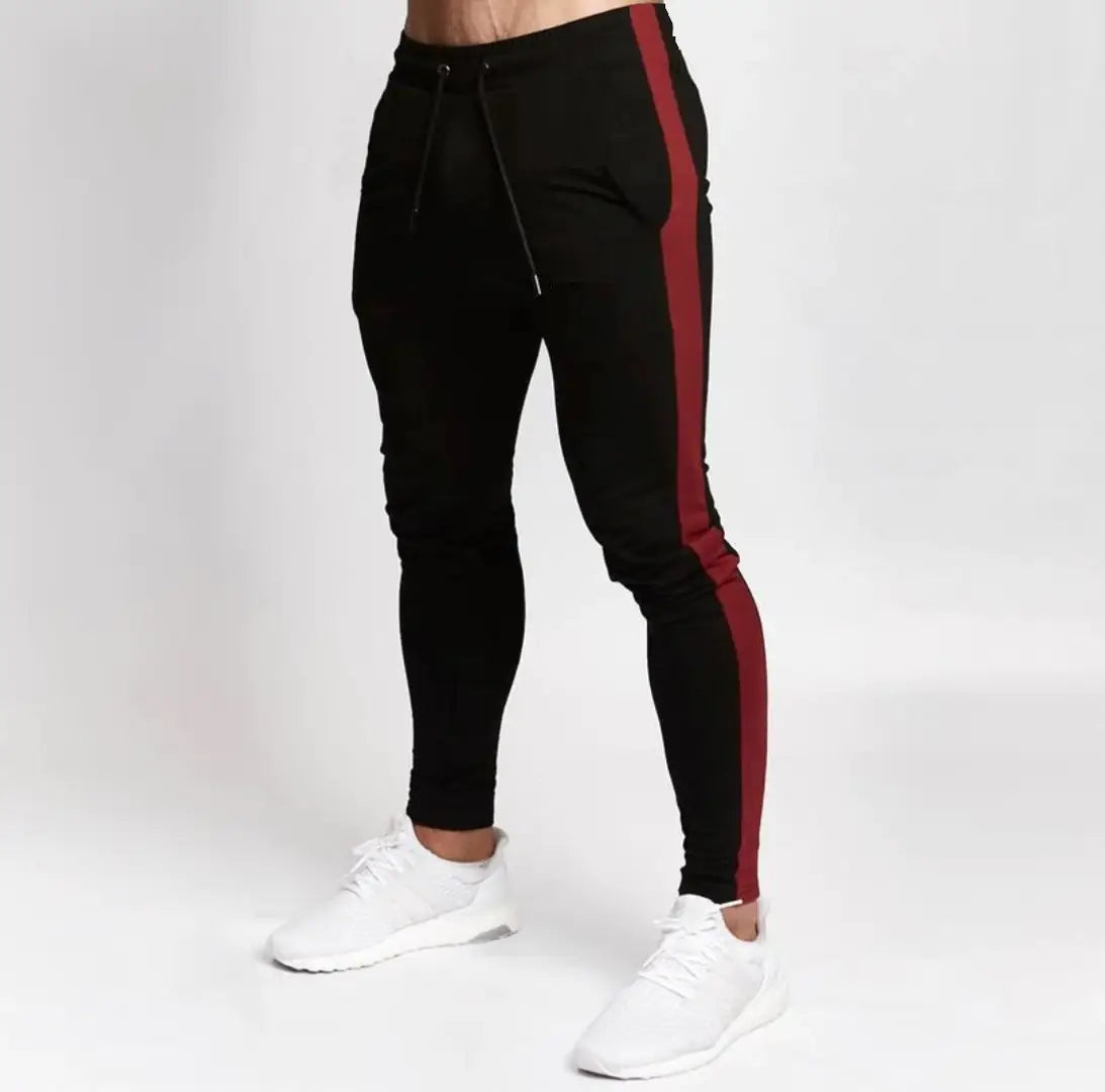 Men's Black Polyester Blend Self Pattern Slim Fit Joggers