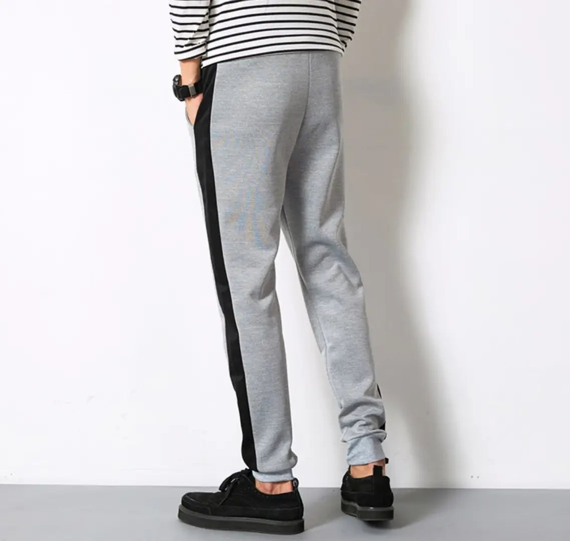 Men's Grey Polyester Blend Self Pattern Slim Fit Joggers