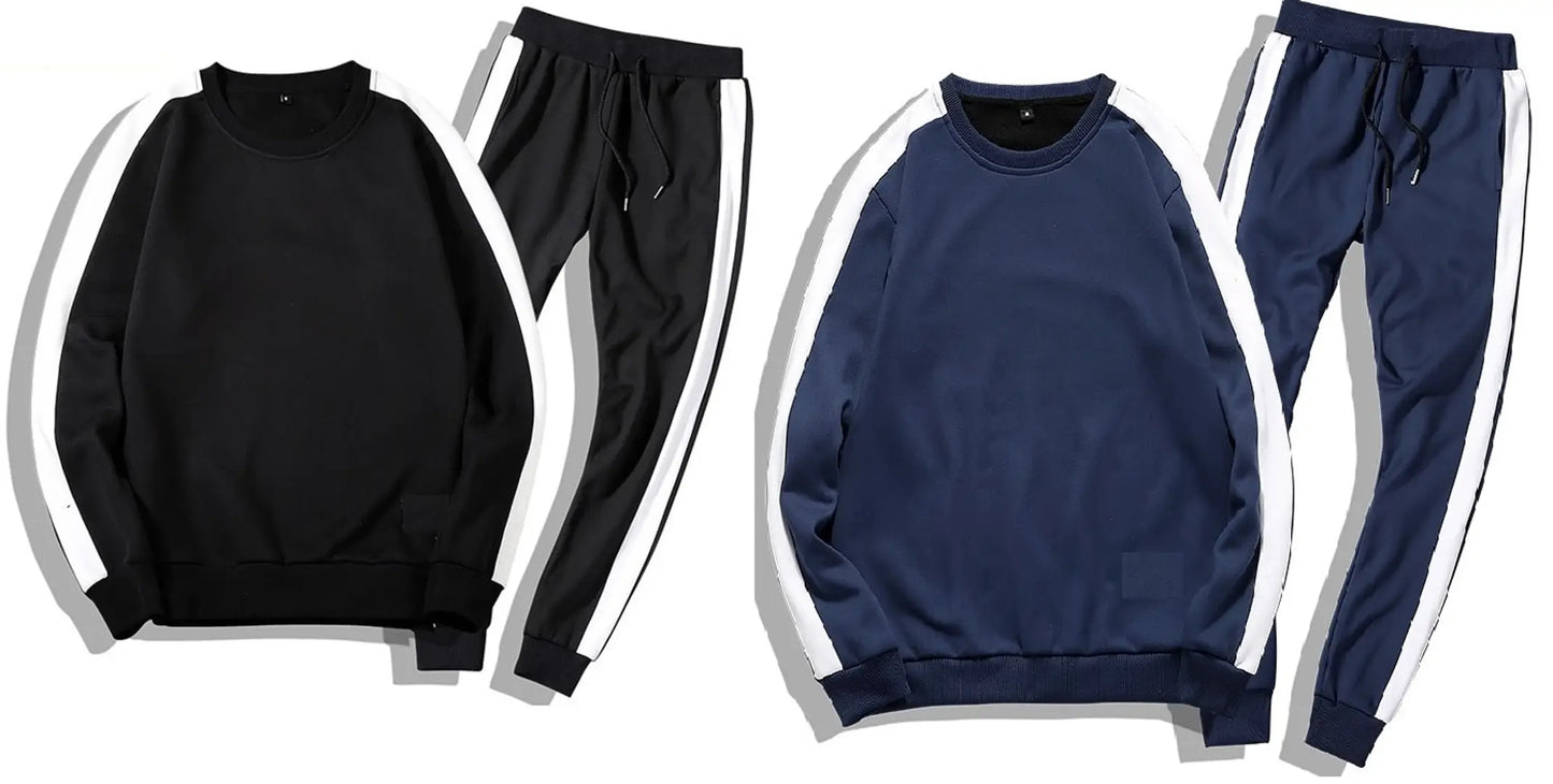 Men's Self Pattern Slim Fit Multicoloured Fleece Tracksuit -Pack of 2