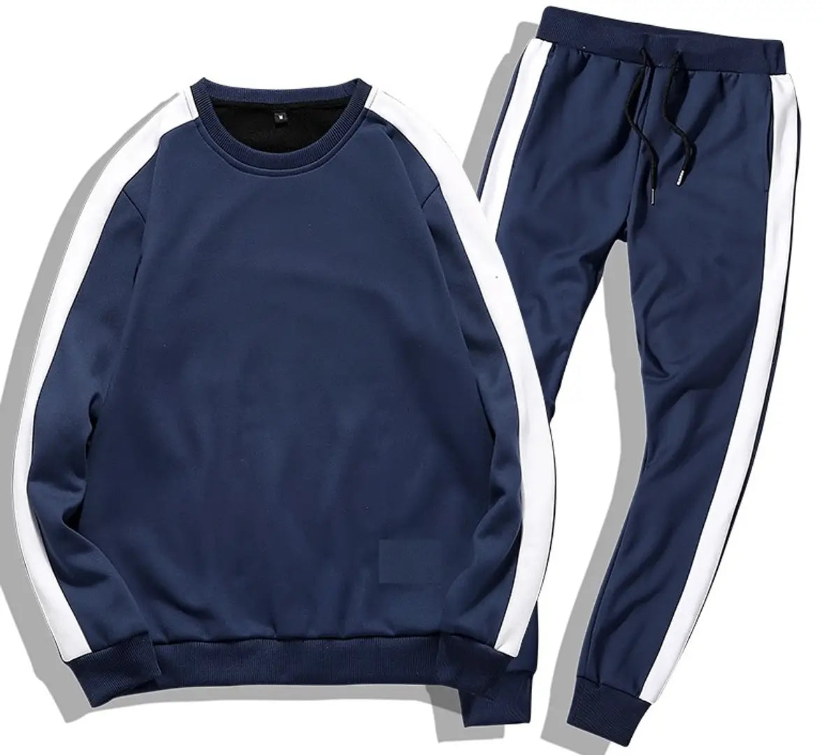 Men's Self Pattern Slim Fit Multicoloured Fleece Tracksuit -Pack of 2