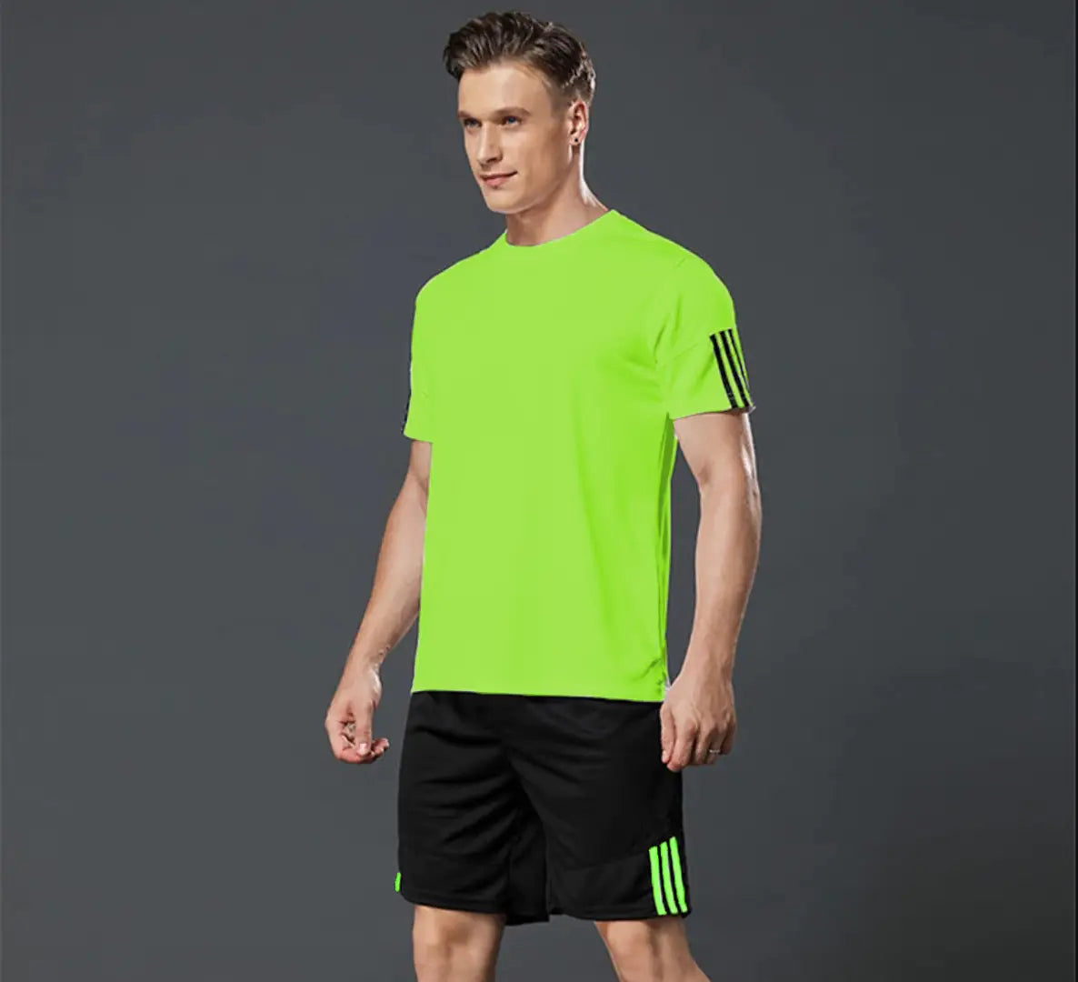 Men's Multicoloured Sports T Shirt Shorts Set