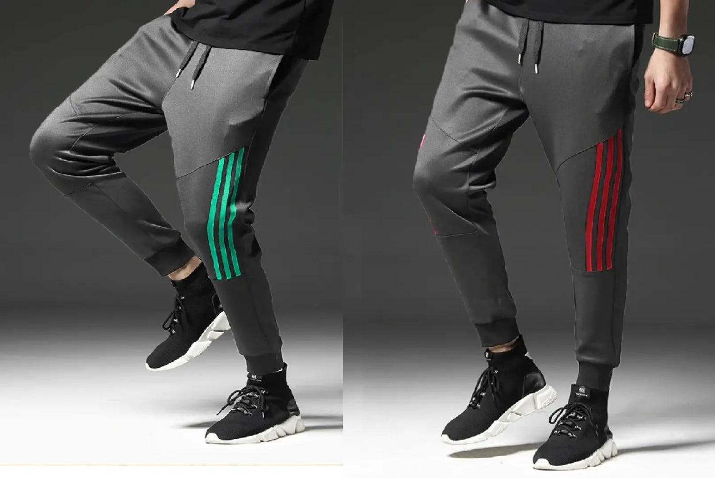 Men Grey Solid Polyester Slim Fit Joggers (Pack of 2)