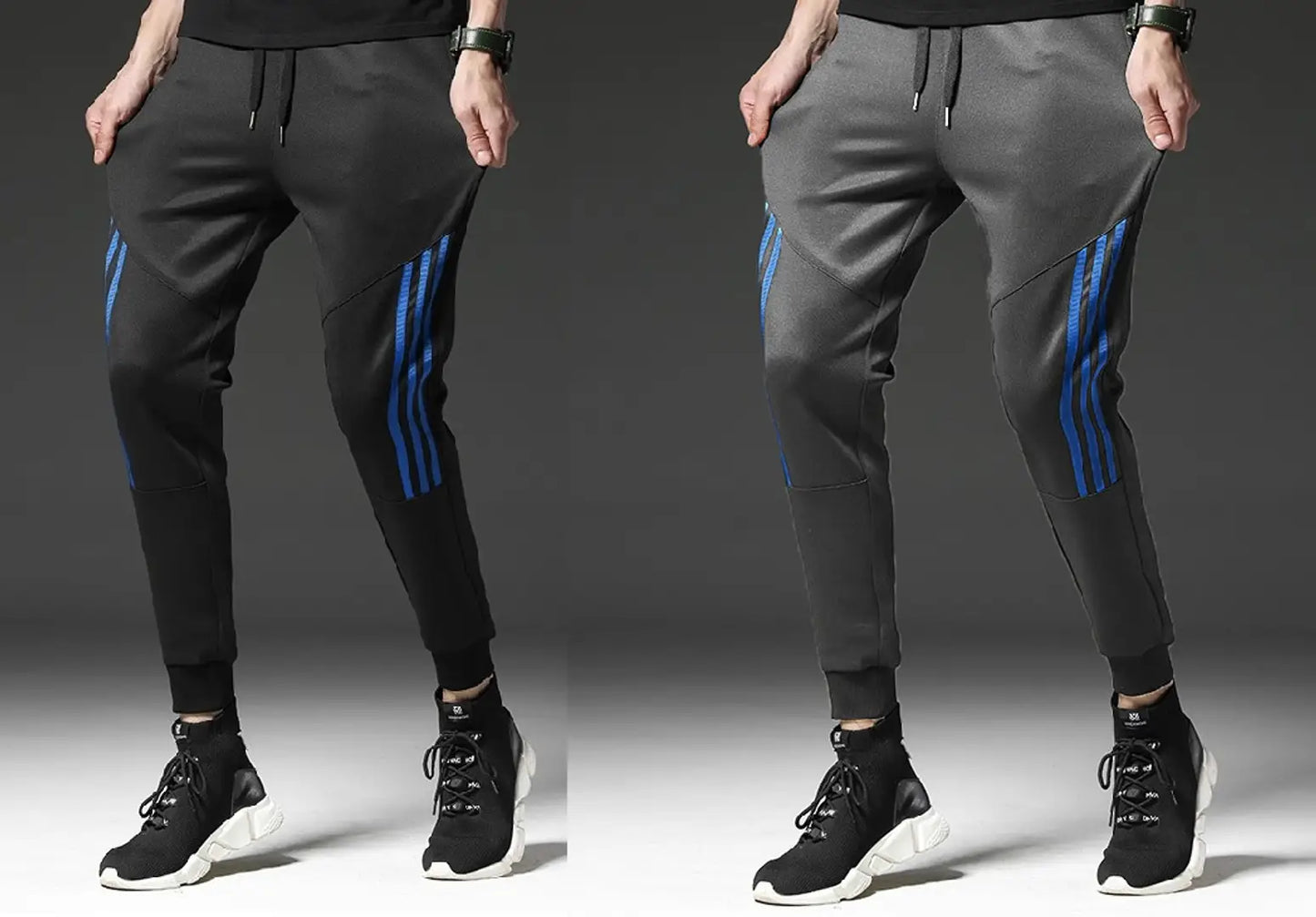 Men Multicoloured Solid Polyester Slim Fit Joggers (Pack of 2)