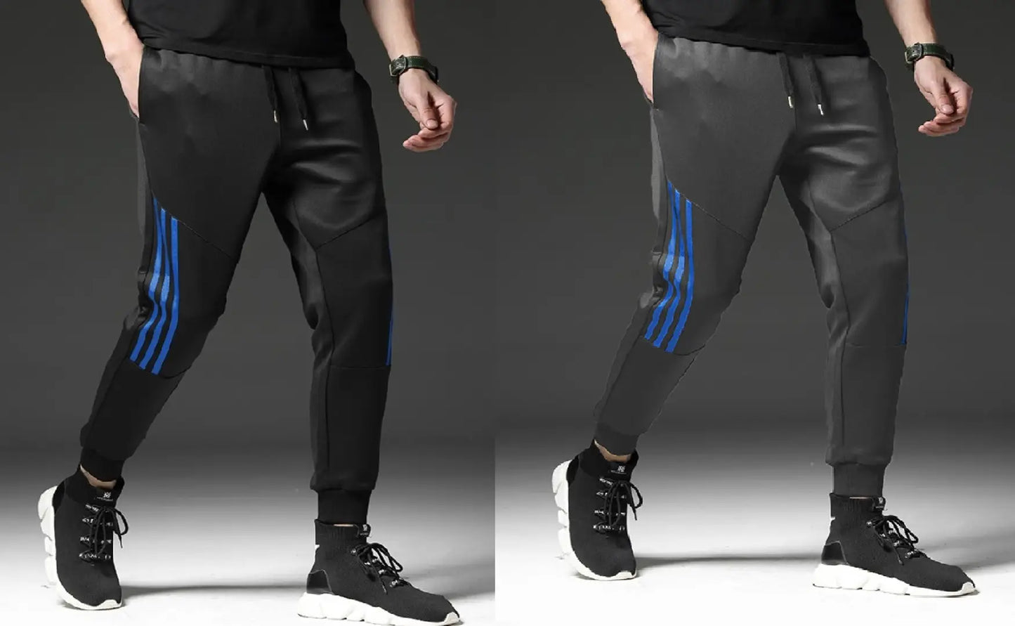 Men Multicoloured Solid Polyester Slim Fit Joggers (Pack of 2)