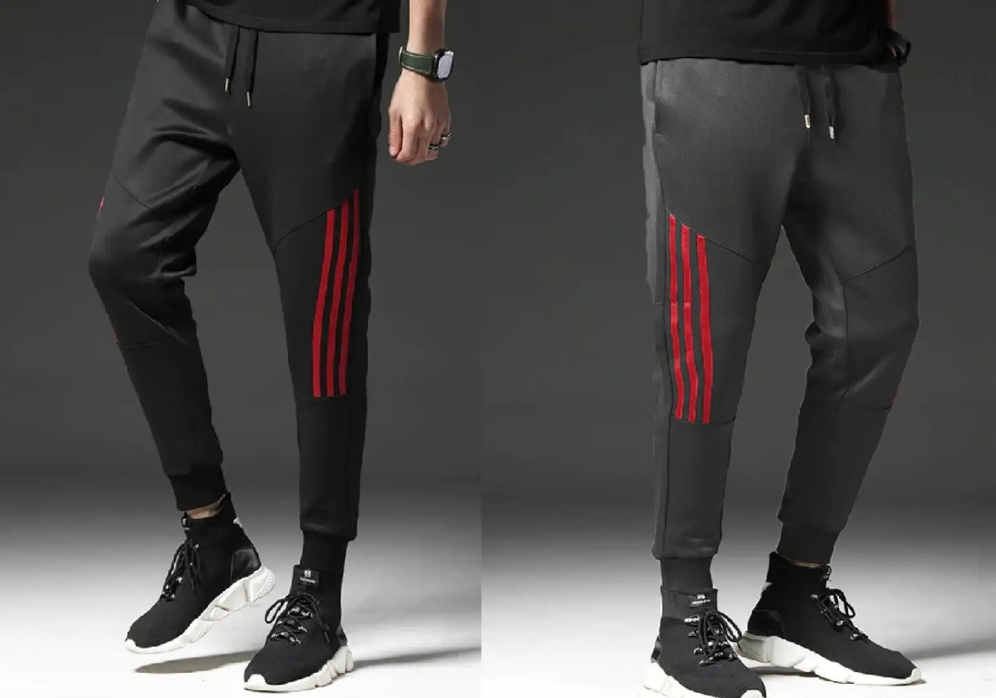 Men Multicoloured Solid Polyester Slim Fit Joggers (Pack of 2)
