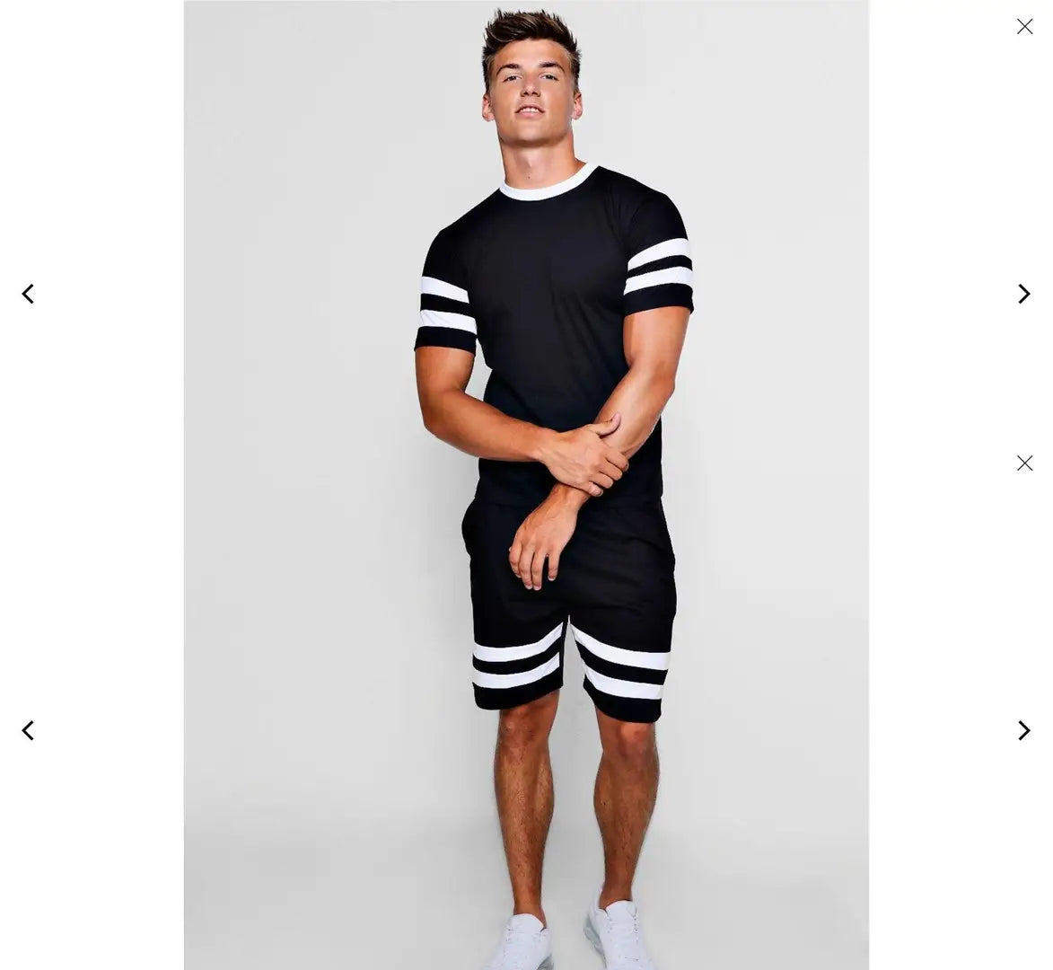 Men's Black Polycotton Slim Fit Track top and Bottom Set