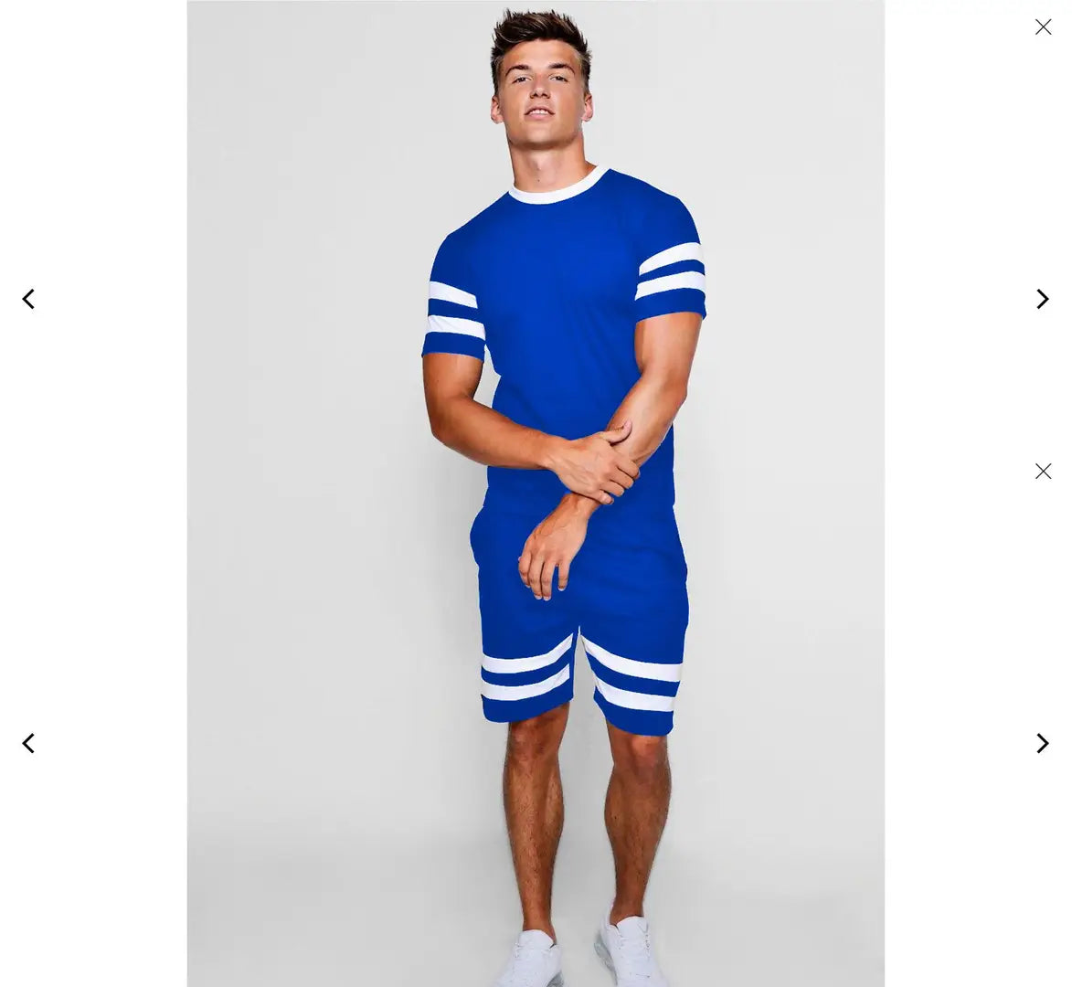 Men's Blue Polycotton Slim Fit Track top and Bottom Set