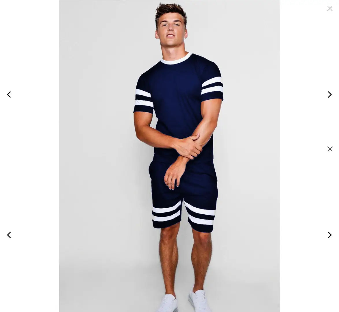 Men's Navy Blue Polycotton Slim Fit Track top and Bottom Set