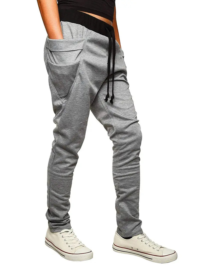 Stylish Grey Polycotton Solid Joggers For Men