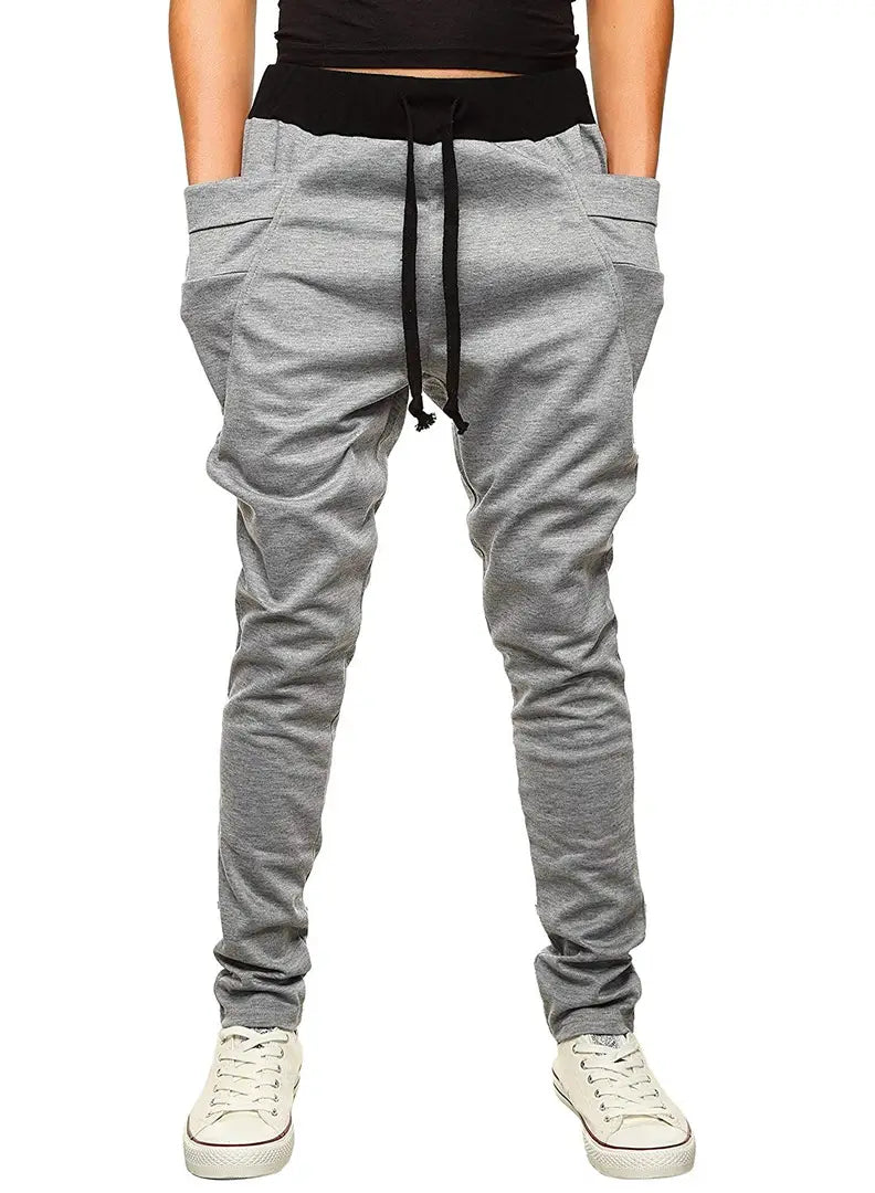 Stylish Grey Polycotton Solid Joggers For Men