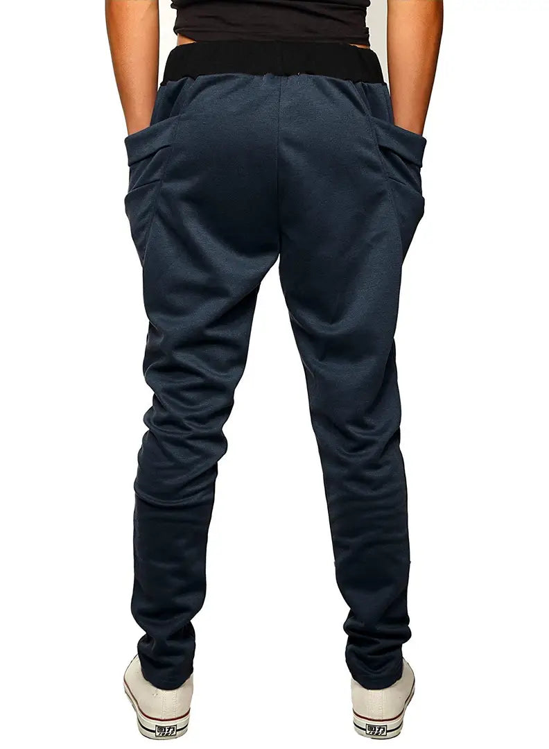 Stylish Navy Blue Polycotton Solid Joggers For Men