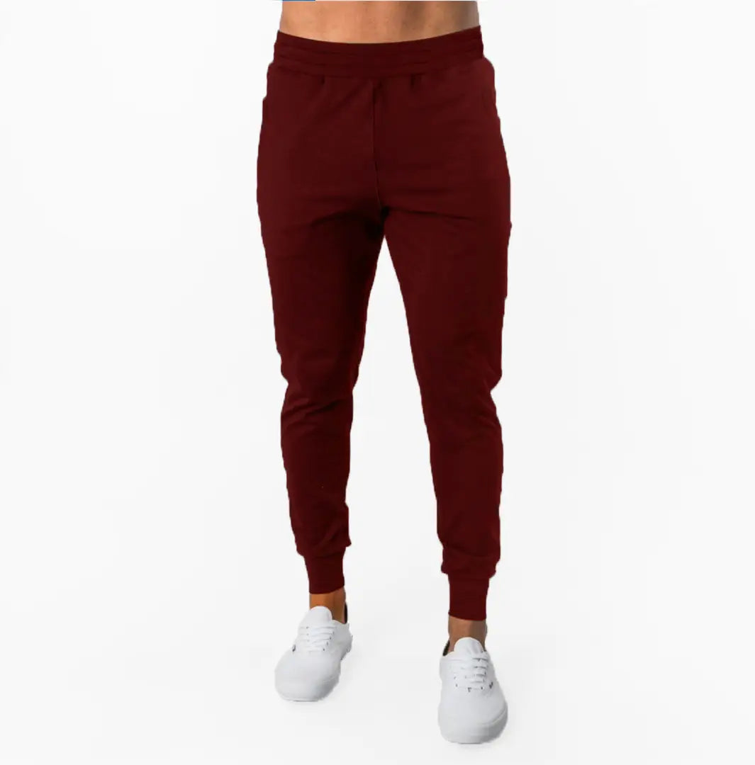 Stylish Maroon Polyester Slim Fit Joggers For Men