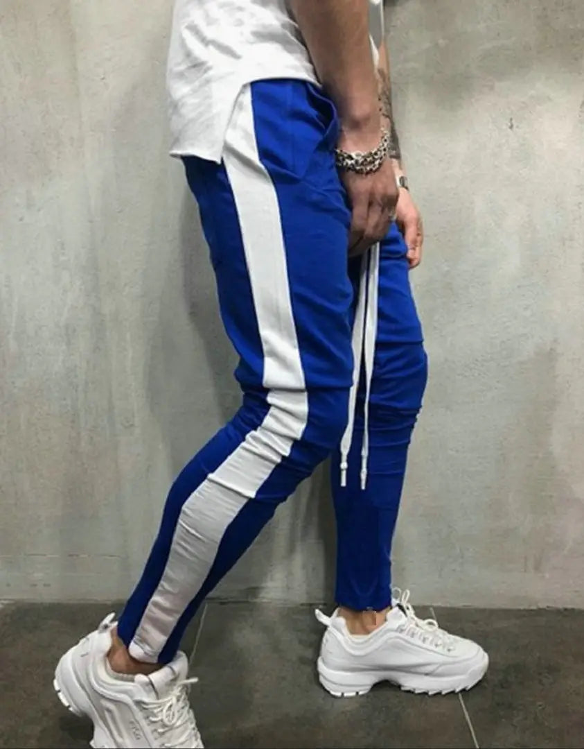 Stylish Blue Cotton Blend Solid Joggers For Men