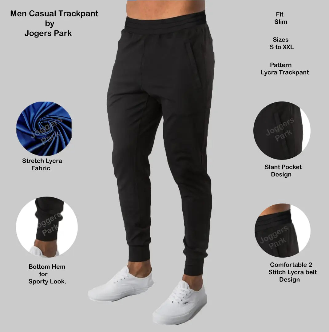 Black polyester joggers sales