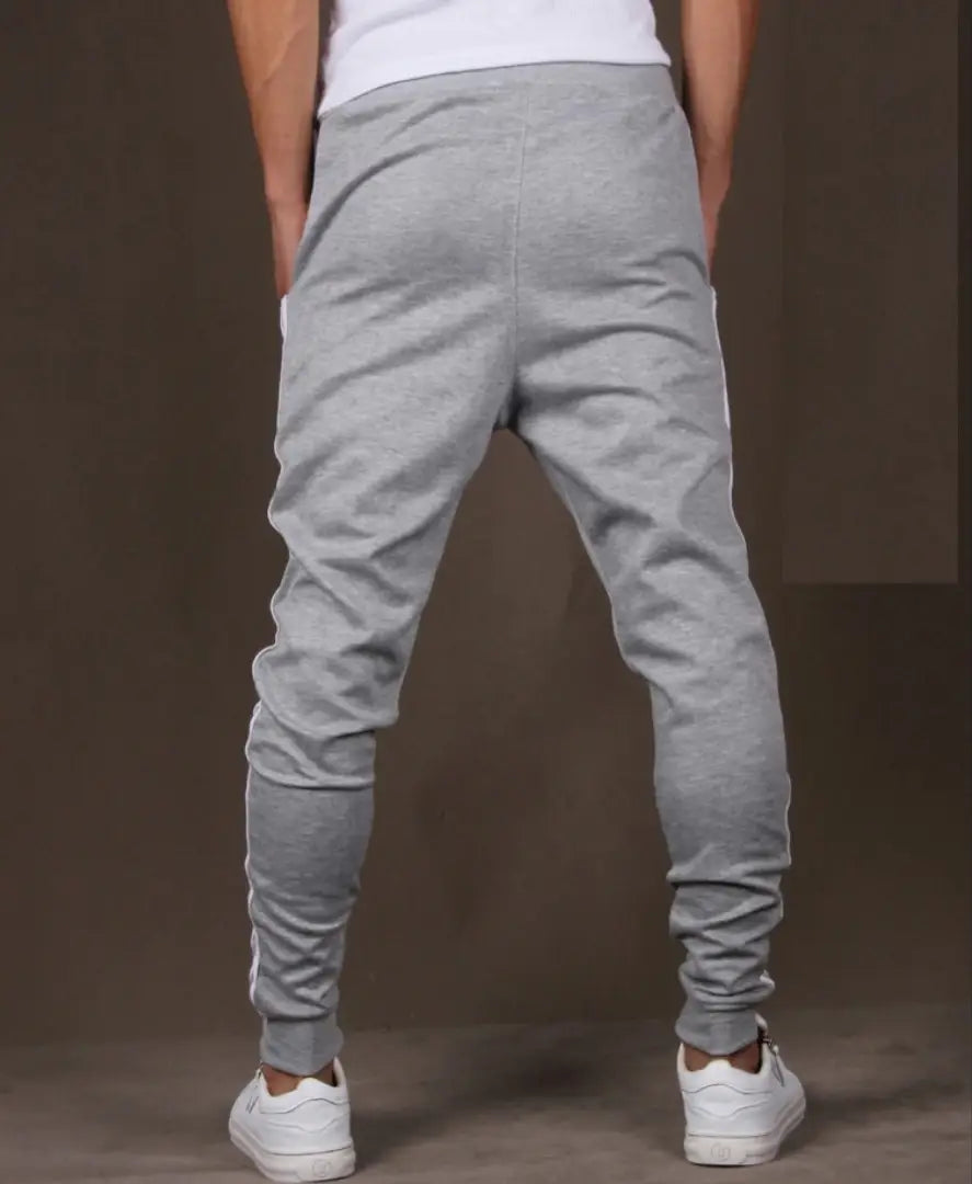 Grey  Polyester Blend Joggers