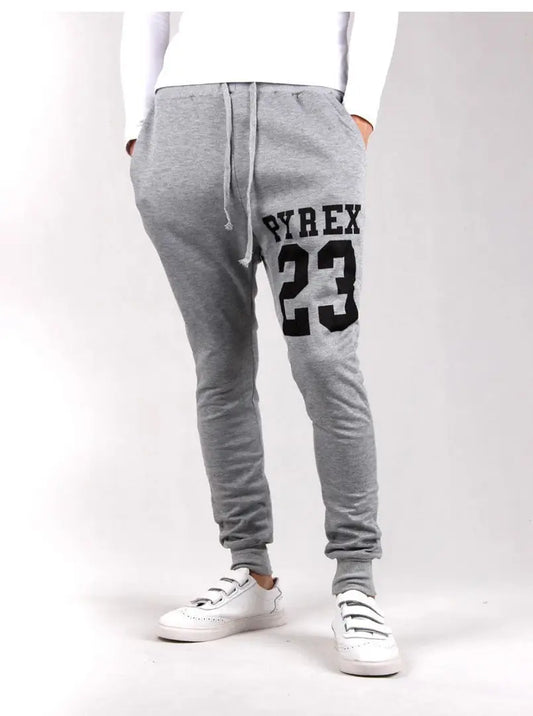 Grey Polyester Blend Joggers
