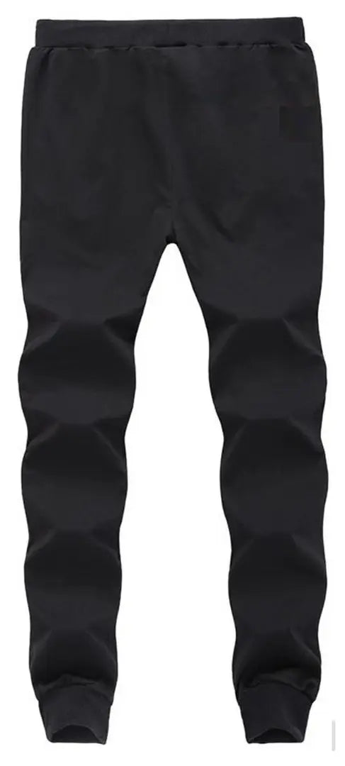 Men's Black Polyester Blend Self Pattern Slim Fit Joggers