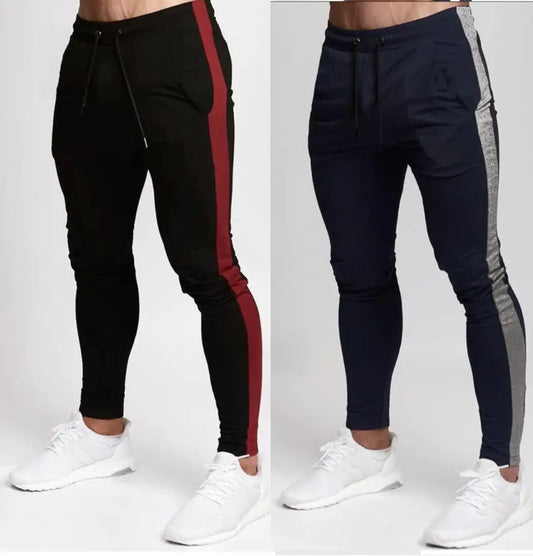 Men's Multicoloured Polyester Blend Self Pattern Slim Fit Joggers (Pack of 2)