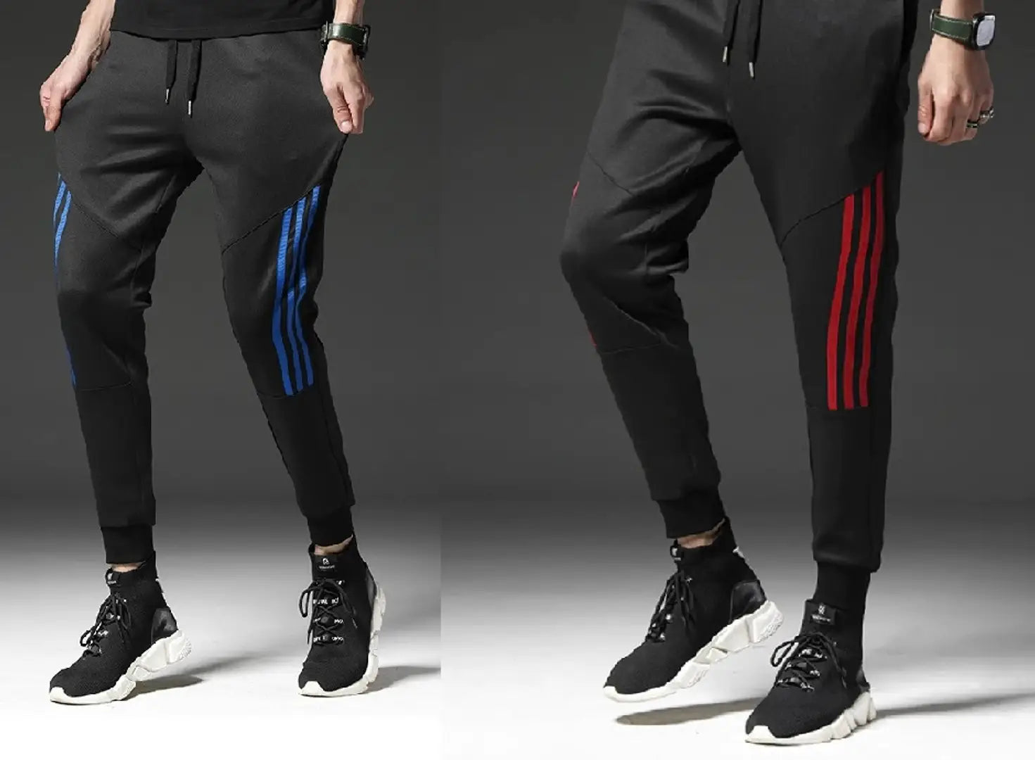 Men Black Solid Polyester Slim Fit Joggers (Pack of 2)