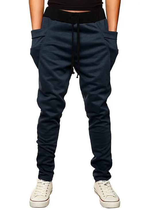Stylish Navy Blue Polycotton Solid Joggers For Men