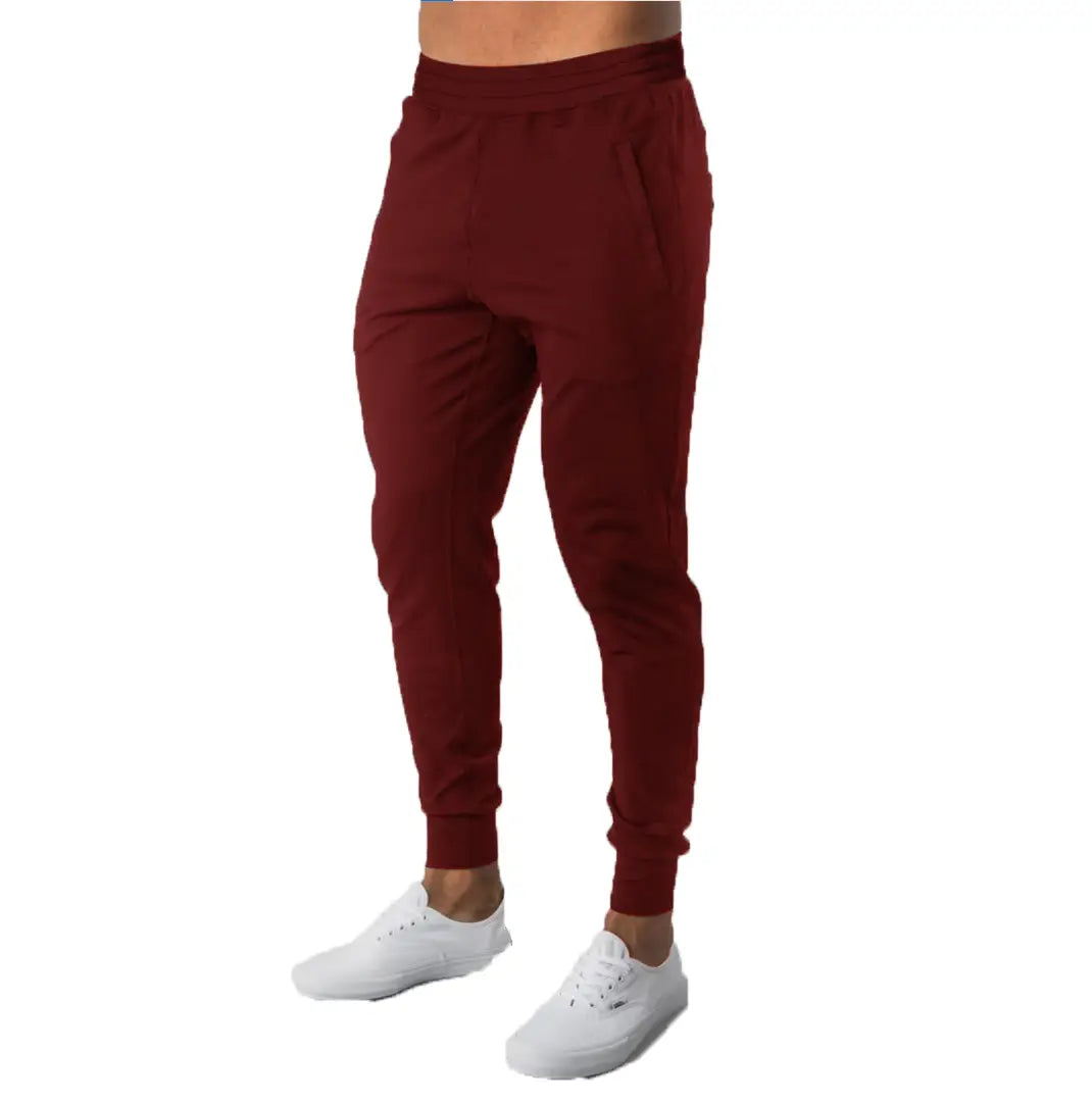 Stylish Maroon Polyester Slim Fit Joggers For Men