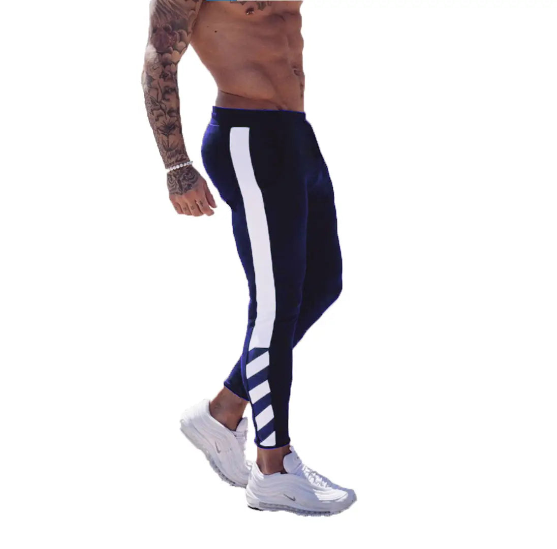Stylish Navy Blue Polyester Slim Fit Joggers For Men