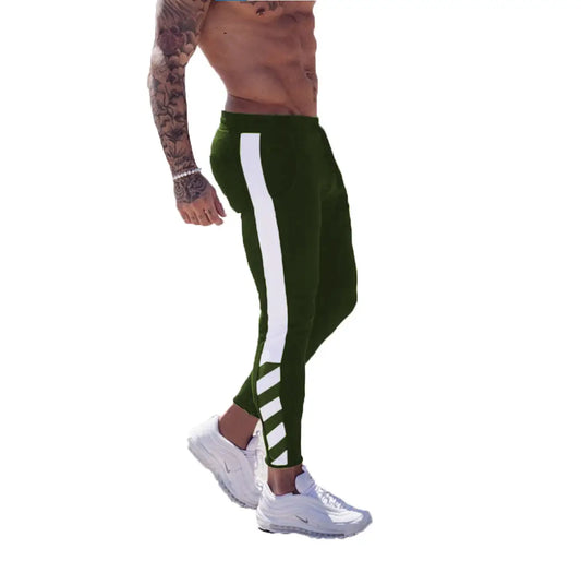 Stylish Olive Polyester Slim Fit Joggers For Men