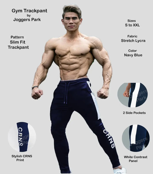 Stylish Navy Blue Polyester Solid Joggers For Men